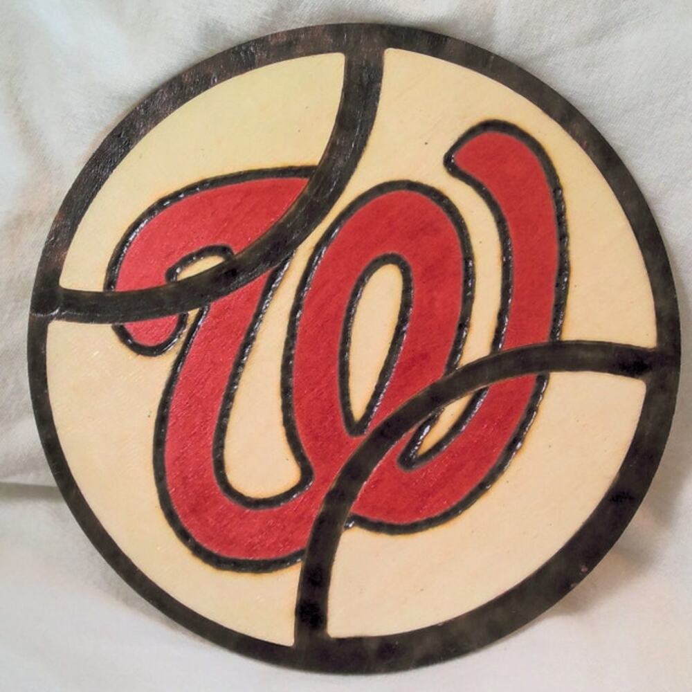 Handcrafted Washington Nationals Team Logo Wood Baseball Plaque MLB
